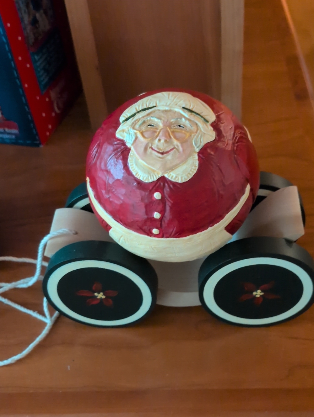 briere folk art rolling mrs claus.  1988.